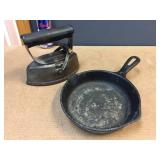 Vintage #3 Wagner Skillet & Asbestos Sad Iron Vintage #3 Wagner Skillet & Asbestos Sad Iron