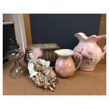 Vintage Lamp - Pitchers - Sewing Box - Doll Vintage Lamp - Pitchers - Sewing Box - Doll