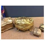 Antique Cast "Casket" Victorian Jewelry Boxes Including Benedict Antique Cast "Casket" Victorian Jewelry Boxes Including Benedict