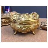 Antique Cast "Casket" Victorian Jewelry Boxes Including Benedict Antique Cast "Casket" Victorian Jewelry Boxes Including Benedict