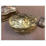 Antique Cast "Casket" Victorian Jewelry Boxes Including Benedict Antique Cast "Casket" Victorian Jewelry Boxes Including Benedict