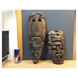 2 Carved Wooden Masks 2 Carved Wooden Masks
