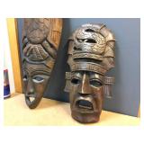 2 Carved Wooden Masks 2 Carved Wooden Masks