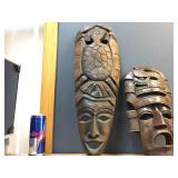2 Carved Wooden Masks 2 Carved Wooden Masks