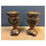 Vintage Alabaster & Carved Wooden Set Vintage Alabaster & Carved Wooden Set