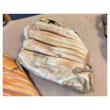 3 Vintage Leather Ball Gloves - Right Hand Throw 3 Vintage Leather Ball Gloves - Right Hand Throw