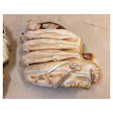3 Vintage Leather Ball Gloves - Right Hand Throw 3 Vintage Leather Ball Gloves - Right Hand Throw