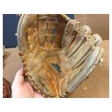 4 Vintage Leather Ball Gloves - Right Hand Throw 4 Vintage Leather Ball Gloves - Right Hand Throw