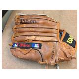 4 Vintage Leather Ball Gloves - Right Hand Throw 4 Vintage Leather Ball Gloves - Right Hand Throw