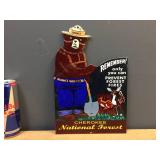 Smokey Bear - Cherokee National Forest - Heavy Enamel Sign Smokey Bear - Cherokee National Forest - Heavy Enamel Sign