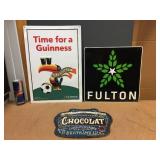 Guinness - Fulton - Chocolat Embossed Tin Signs Guinness - Fulton - Chocolat Embossed Tin Signs