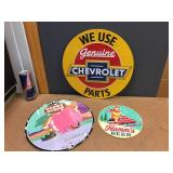 Chevrolet - Dubble Bubble - Hamms Round Metal Signs Chevrolet - Dubble Bubble - Hamms Round Metal Signs