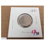 5 U.S. Indian Head Pennies 1864 - 1882 - 1891 - 1894 - 1896 5 U.S. Indian Head Pennies 1864 - 1882 - 1891 - 1894 - 1896