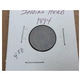 5 U.S. Indian Head Pennies 1879 - 1882 - 1891 - 1894 - 1897 5 U.S. Indian Head Pennies 1879 - 1882 - 1891 - 1894 - 1897