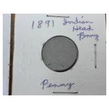5 U.S. Indian Head Pennies 1879 - 1882 - 1891 - 1894 - 1897 5 U.S. Indian Head Pennies 1879 - 1882 - 1891 - 1894 - 1897