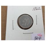 5 U.S. Indian Head Pennies 1862 - 1880 - 1887 - 1893 - 1895 5 U.S. Indian Head Pennies 1862 - 1880 - 1887 - 1893 - 1895