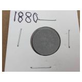 5 U.S. Indian Head Pennies 1862 - 1880 - 1887 - 1893 - 1895 5 U.S. Indian Head Pennies 1862 - 1880 - 1887 - 1893 - 1895