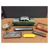Vintage Friction Car - Harmonicas - Music Box - Game Vintage Friction Car - Harmonicas - Music Box - Game