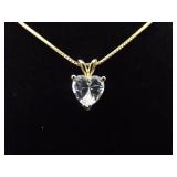 .925 Sterling Silver Crustal Heart Vermeil Pendant Necklace .925 Sterling Silver Crustal Heart Vermeil Pendant Necklace