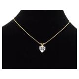 .925 Sterling Silver Crustal Heart Vermeil Pendant Necklace .925 Sterling Silver Crustal Heart Vermeil Pendant Necklace