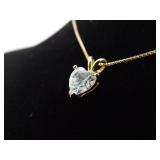 .925 Sterling Silver Crustal Heart Vermeil Pendant Necklace .925 Sterling Silver Crustal Heart Vermeil Pendant Necklace