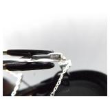 .925 Sterling Silver Infinity Crystal Heart Pendant Necklace .925 Sterling Silver Infinity Crystal Heart Pendant Necklace