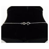 .925 Sterling Silver Ribbon Heart Pendant Necklace .925 Sterling Silver Ribbon Heart Pendant Necklace