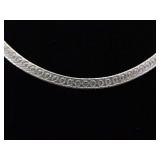 .925 Sterling Silver Wider Etched Herringbone 24" Necklace .925 Sterling Silver Wider Etched Herringbone 24" Necklace