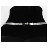 .925 Sterling Silver Wider Etched Herringbone 24" Necklace .925 Sterling Silver Wider Etched Herringbone 24" Necklace