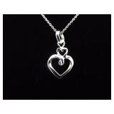 .925 Sterling Silver Stacked Hearts Pendant Necklace .925 Sterling Silver Stacked Hearts Pendant Necklace