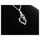 .925 Sterling Silver Stacked Hearts Pendant Necklace .925 Sterling Silver Stacked Hearts Pendant Necklace