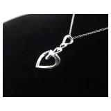 .925 Sterling Silver Stacked Hearts Pendant Necklace .925 Sterling Silver Stacked Hearts Pendant Necklace