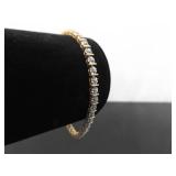 .925 Sterling Silver Vermeil Tennis Bracelet Size 7 .925 Sterling Silver Vermeil Tennis Bracelet Size 7