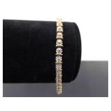 .925 Sterling Silver Vermeil Tennis Bracelet Size 7 .925 Sterling Silver Vermeil Tennis Bracelet Size 7