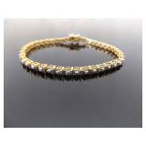 .925 Sterling Silver Vermeil Tennis Bracelet Size 7 .925 Sterling Silver Vermeil Tennis Bracelet Size 7