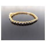 .925 Sterling Silver Vermeil Tennis Bracelet Size 7 .925 Sterling Silver Vermeil Tennis Bracelet Size 7