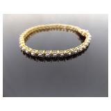 .925 Sterling Silver Vermeil Tennis Bracelet Size 7 .925 Sterling Silver Vermeil Tennis Bracelet Size 7