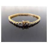.925 Sterling Silver Vermeil Tennis Bracelet Size 7 .925 Sterling Silver Vermeil Tennis Bracelet Size 7