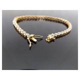 .925 Sterling Silver Vermeil Tennis Bracelet Size 7 .925 Sterling Silver Vermeil Tennis Bracelet Size 7
