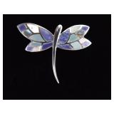 .925 Sterling Silver Inlayed Mother of Pearl Dragonfly Brooch .925 Sterling Silver Inlayed Mother of Pearl Dragonfly Brooch