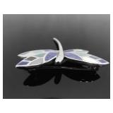 .925 Sterling Silver Inlayed Mother of Pearl Dragonfly Brooch .925 Sterling Silver Inlayed Mother of Pearl Dragonfly Brooch