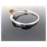 .925 Sterling Silver Amber Bracelet Size 7.5 .925 Sterling Silver Amber Bracelet Size 7.5