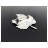 .925 Sterling Silver Turquoise Cabochon Leaf Brooch .925 Sterling Silver Turquoise Cabochon Leaf Brooch