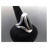 .925 Sterling Silver Onyx Cabochon Ring Size 10 .925 Sterling Silver Onyx Cabochon Ring Size 10