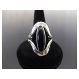 .925 Sterling Silver Onyx Cabochon Ring Size 10 .925 Sterling Silver Onyx Cabochon Ring Size 10