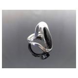 .925 Sterling Silver Onyx Cabochon Ring Size 10 .925 Sterling Silver Onyx Cabochon Ring Size 10