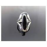 .925 Sterling Silver Onyx Cabochon Ring Size 10 .925 Sterling Silver Onyx Cabochon Ring Size 10