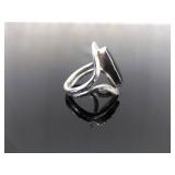 .925 Sterling Silver Onyx Cabochon Ring Size 10 .925 Sterling Silver Onyx Cabochon Ring Size 10