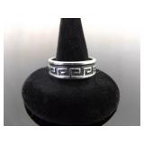 .925 Sterling Silver Greek Key Ring Size 6.2 .925 Sterling Silver Greek Key Ring Size 6.2
