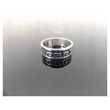 .925 Sterling Silver Greek Key Ring Size 6.2 .925 Sterling Silver Greek Key Ring Size 6.2
